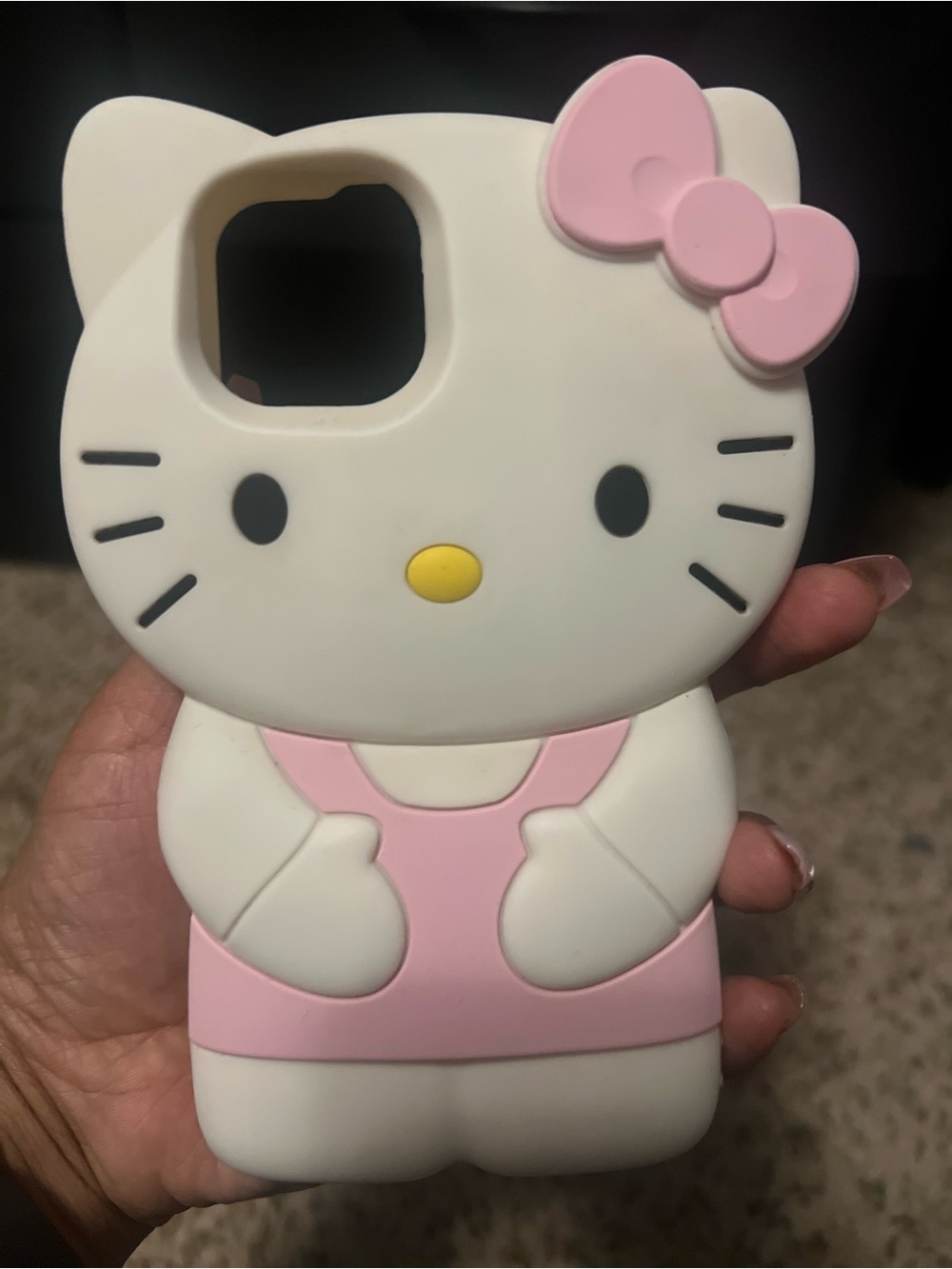 Hello Kitty Pink & White Silicone Phone Case - Cute Character Design